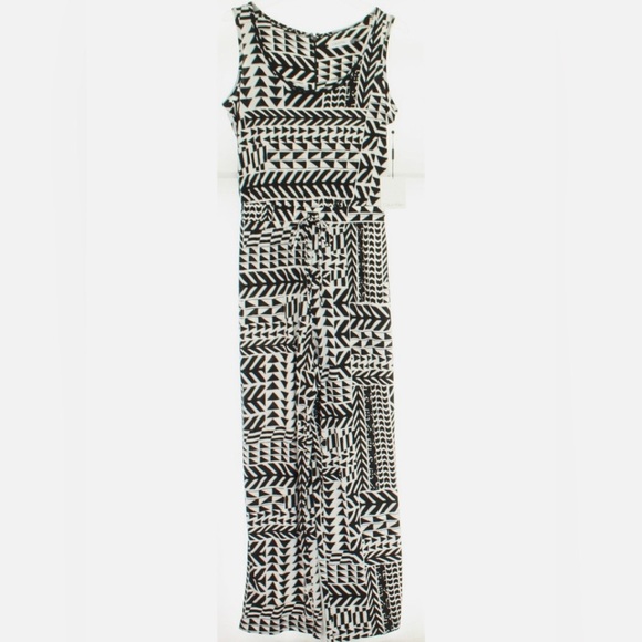 CALVIN KLEIN Black & White Sleeveless JumpSuit | Size 8 | MSRP $129 💋 NWOT - Picture 4 of 11